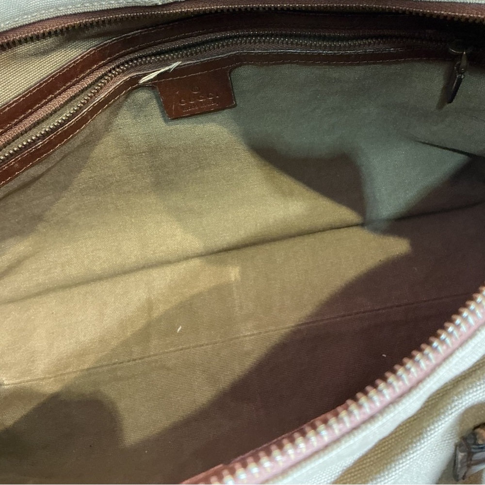 Vintage Y2K Gucci Tom Ford Canvas Cargo Shoulder Leather Utility Bag - Picture 6 of 10